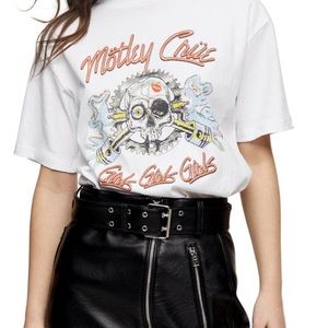 Topshop Motley Crue White Graphic Tee